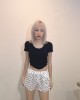 波点滑面短裤 