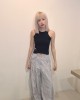 木耳边口袋长裤 