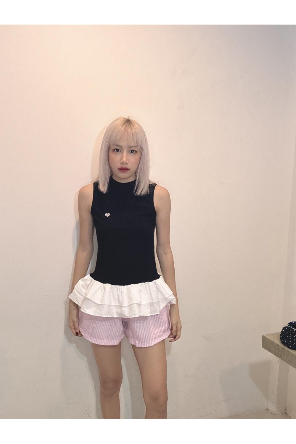 修身简约拼色背心