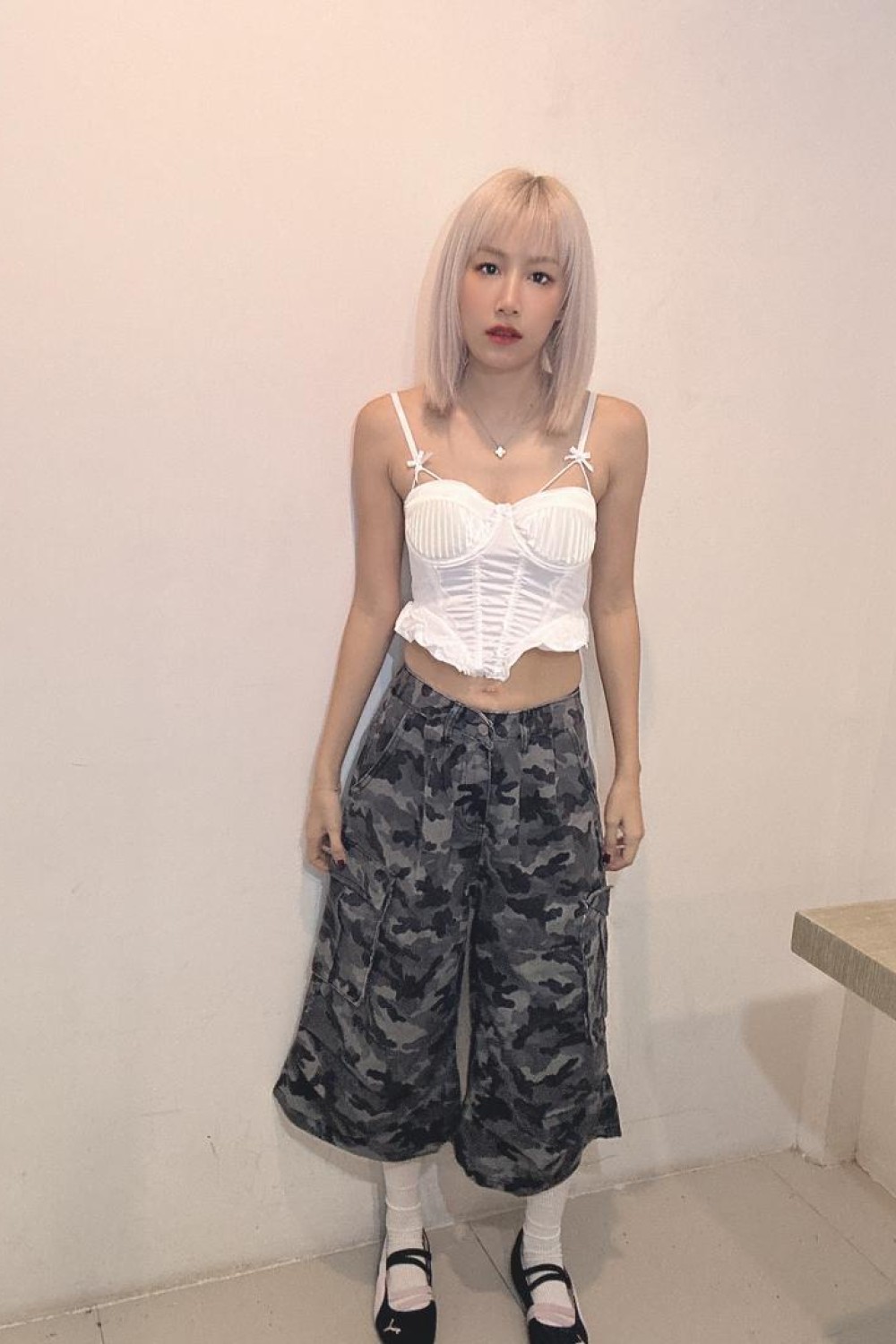 迷彩七分裤 灰色