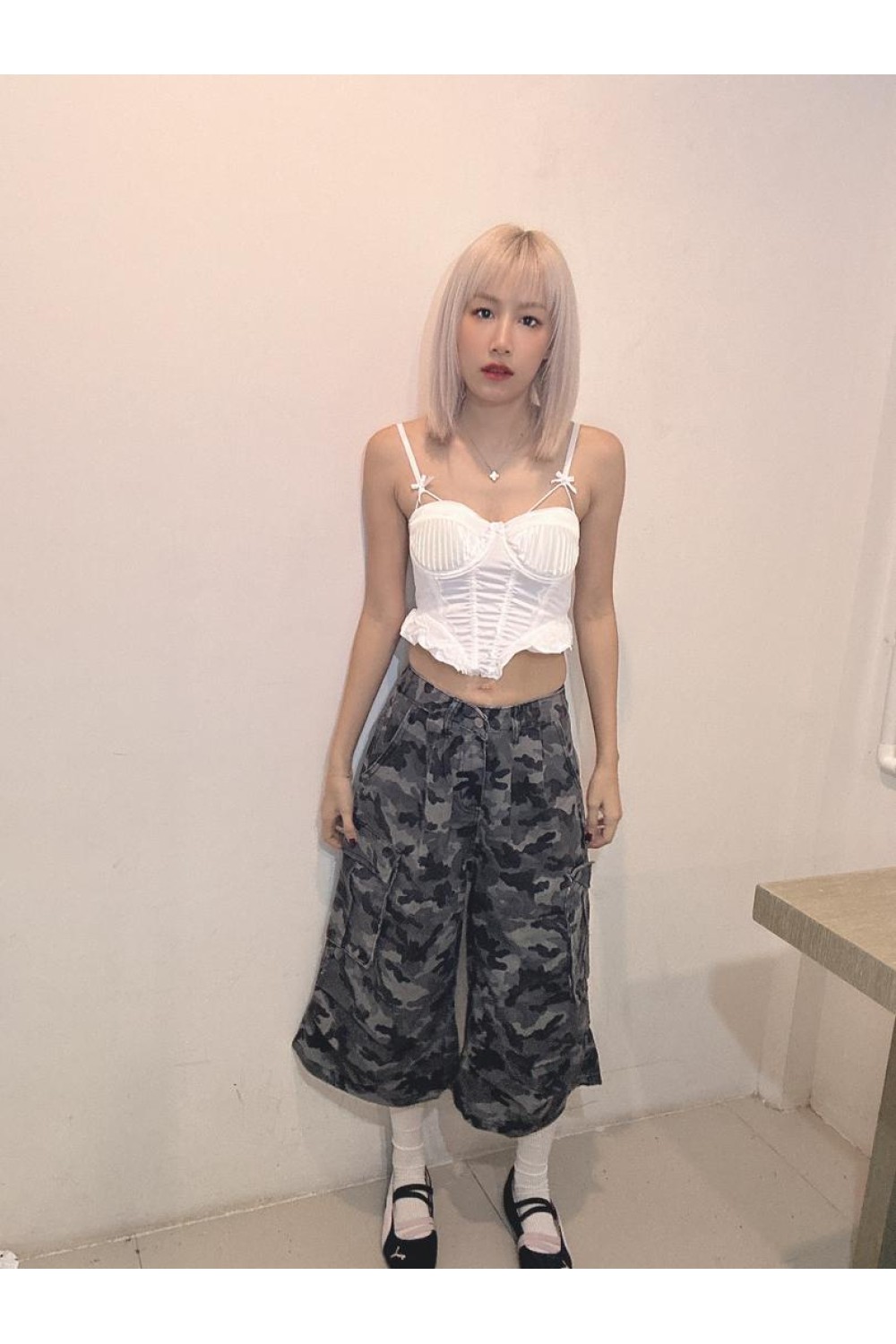 迷彩七分裤 灰色