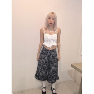 迷彩七分裤 灰色