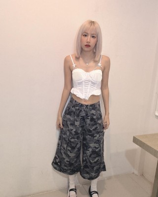 迷彩七分裤 灰色