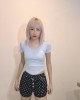 波点滑面短裤 
