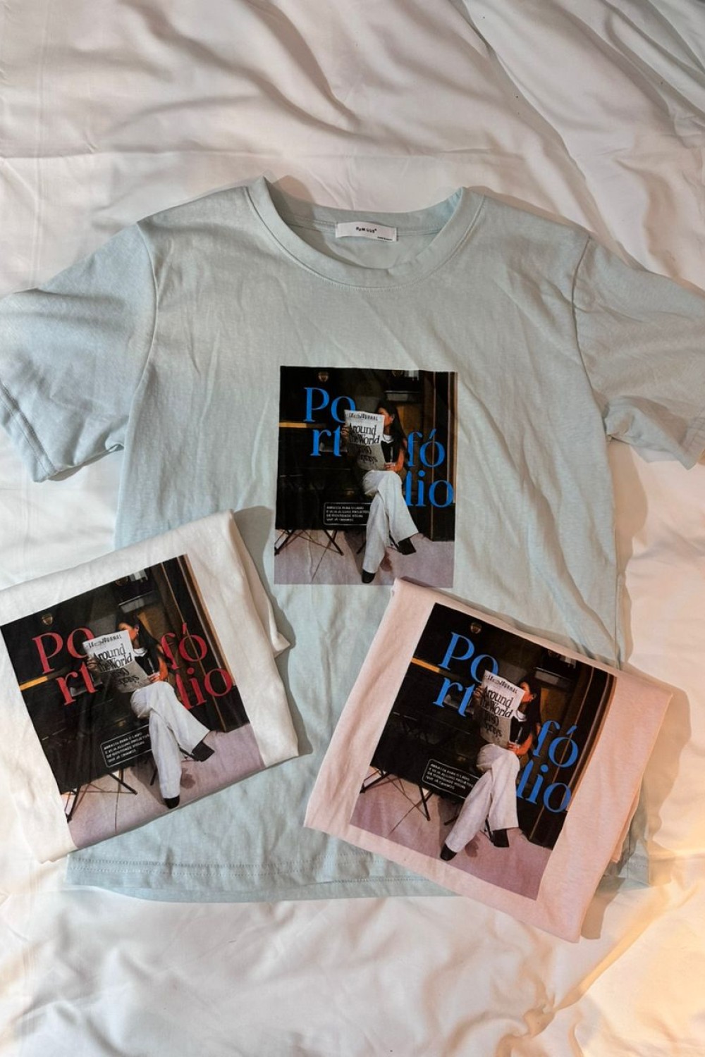 报纸女孩休闲T恤