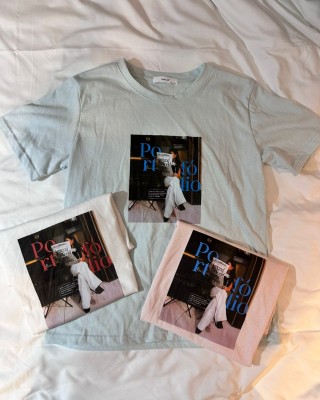 报纸女孩休闲T恤