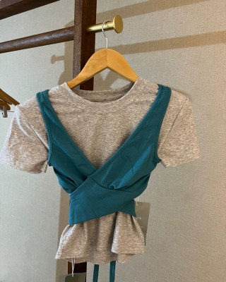 休闲绑带两件套