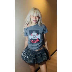 迷彩灯笼裙