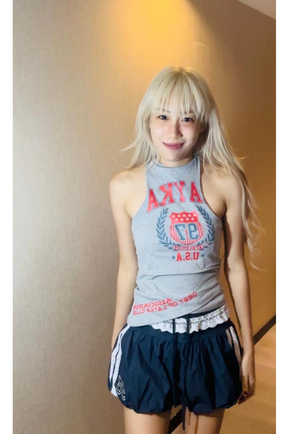 蕾丝灯笼短裤 蓝色