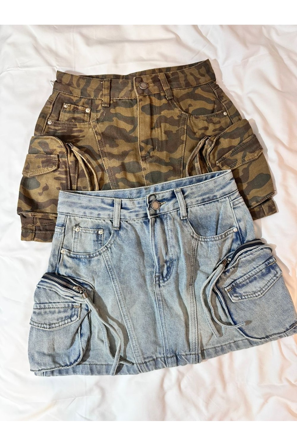 牛仔口袋短裙
