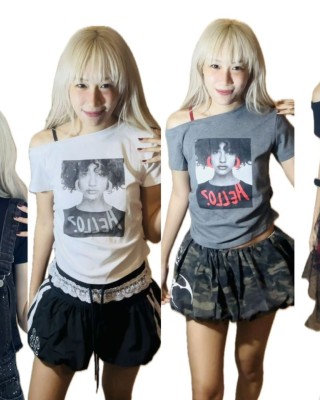 美式女孩收腰上衣