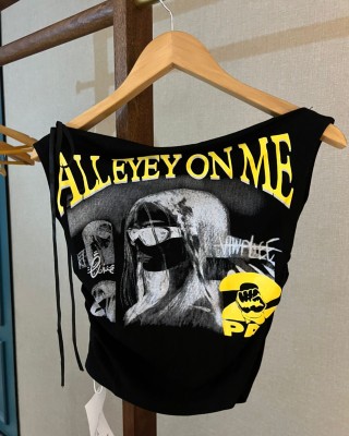 一字领彩绘上衣 