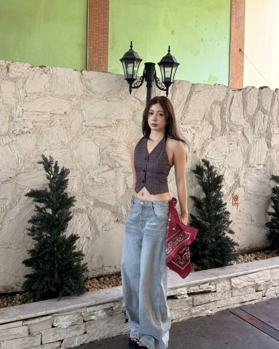 简约牛仔长裤 白色 