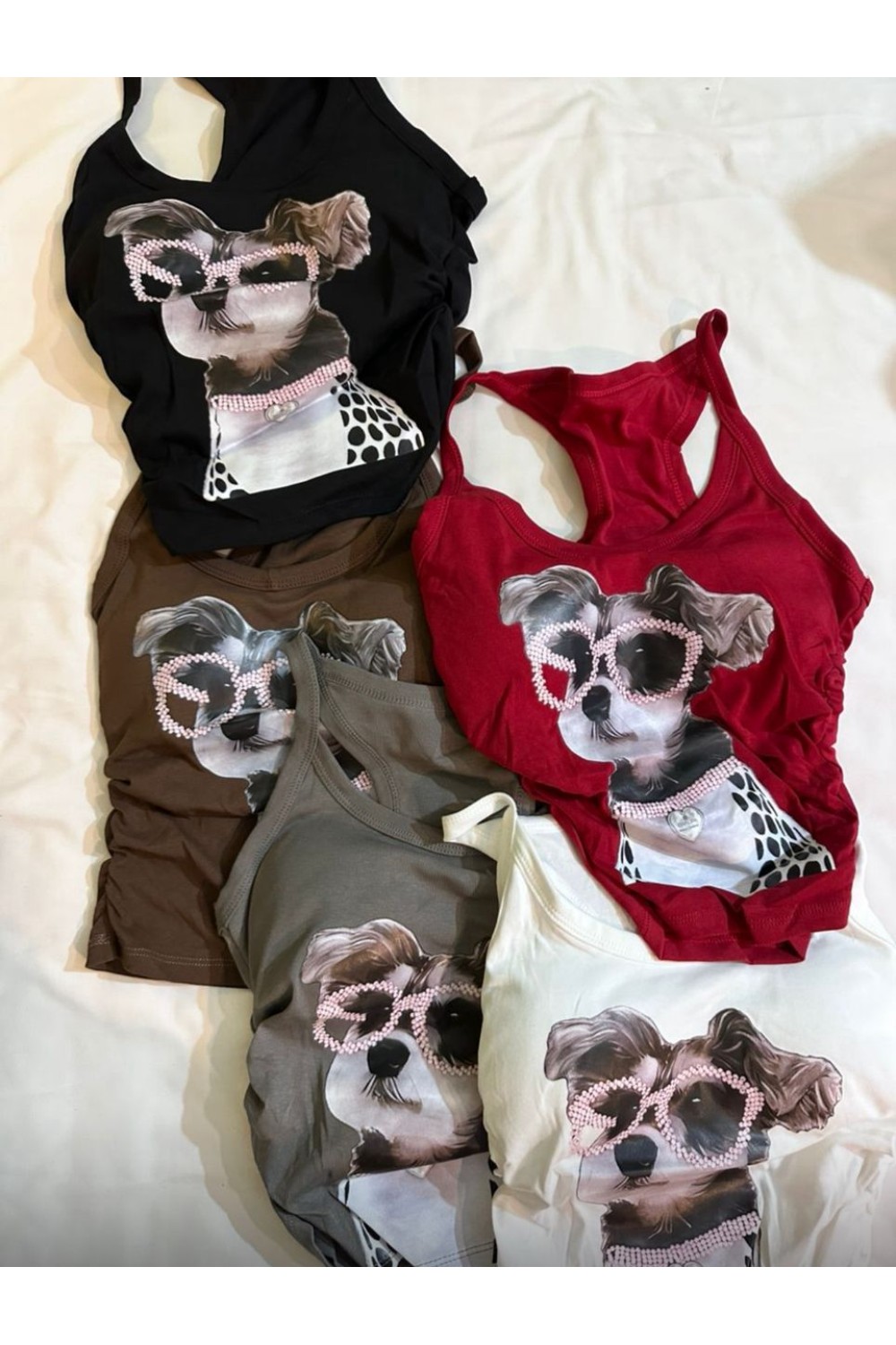 眼镜小狗收腰背心 