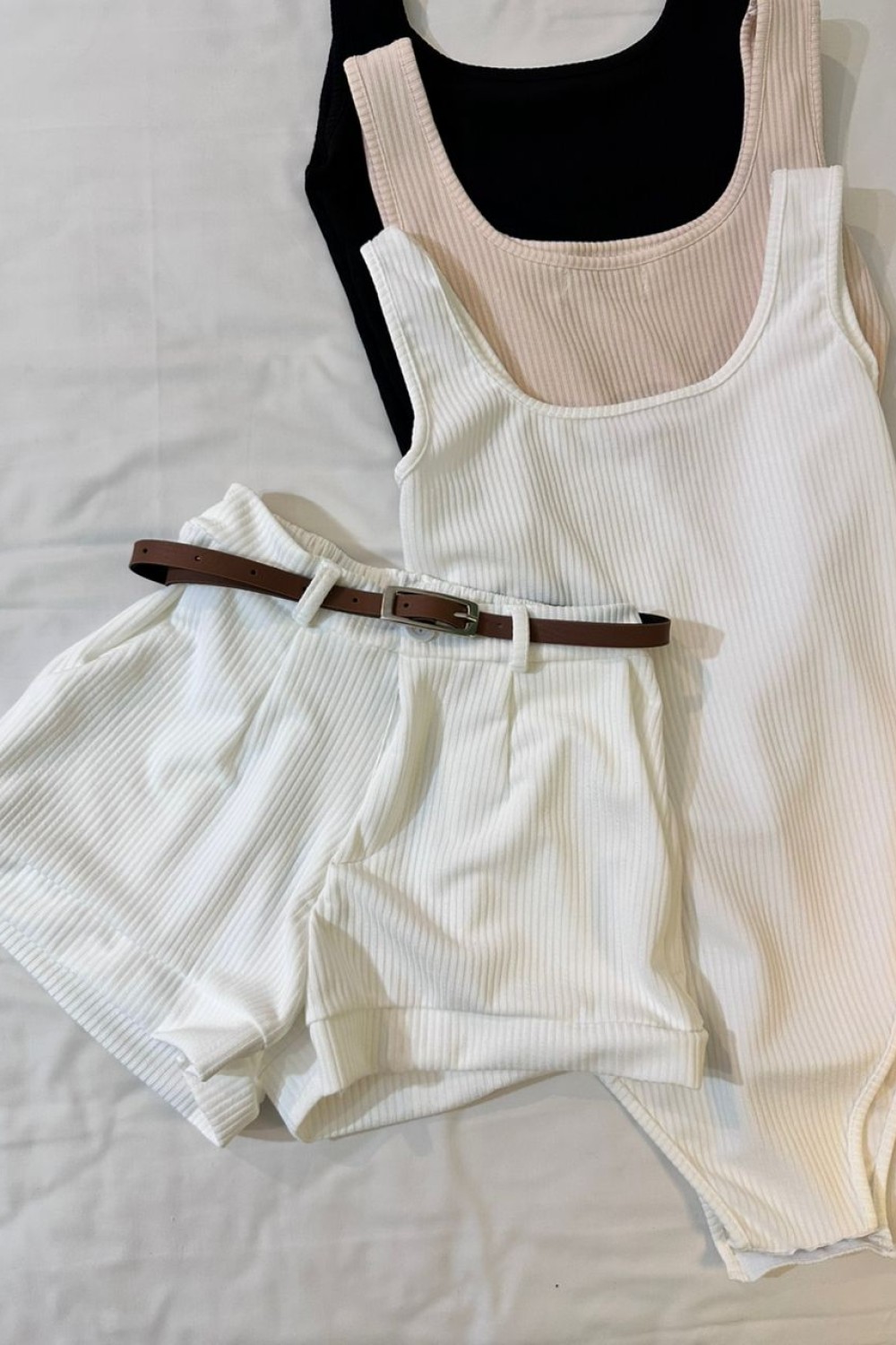 连体背心套装 附腰带
