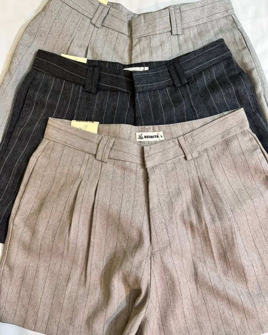 英伦风线条裤 卡其色