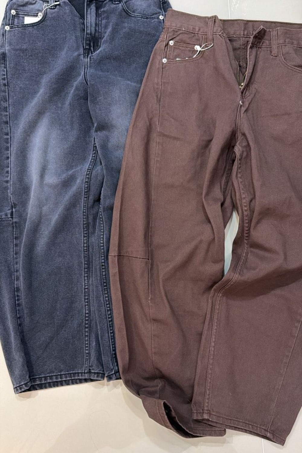 阔腿牛仔长裤 灰黑色