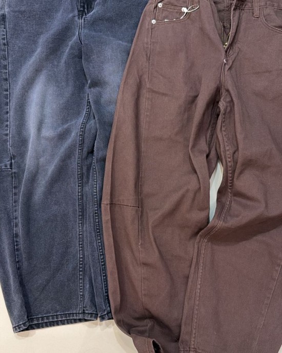 阔腿牛仔长裤 褐色 