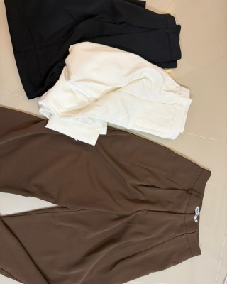 阔腿西装长裤 褐色 