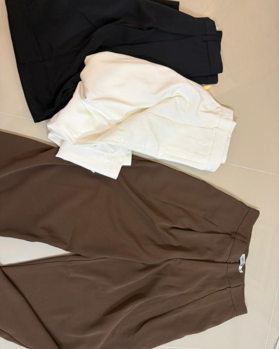 阔腿西装长裤 褐色 