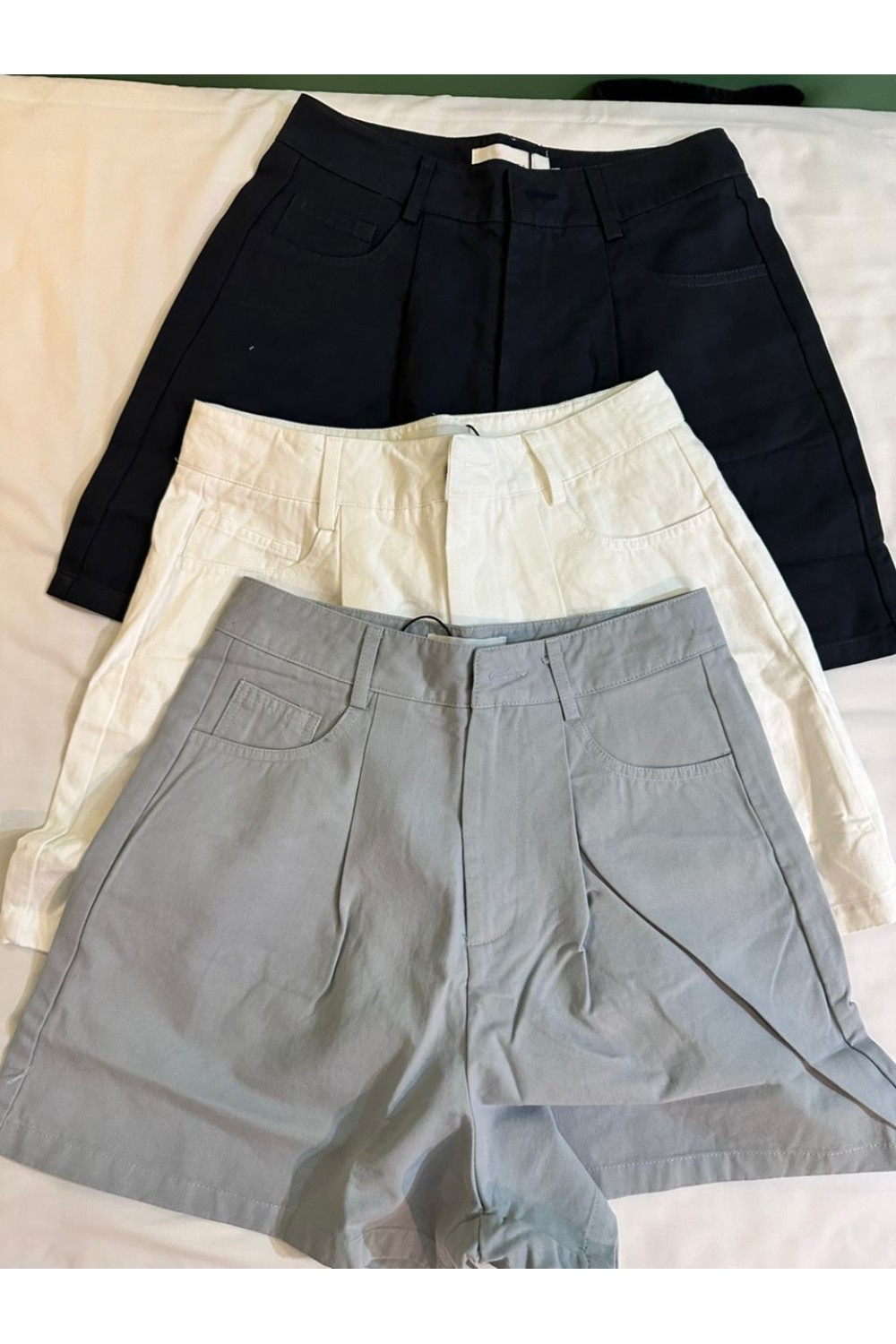 棉麻A字裤 灰蓝色 