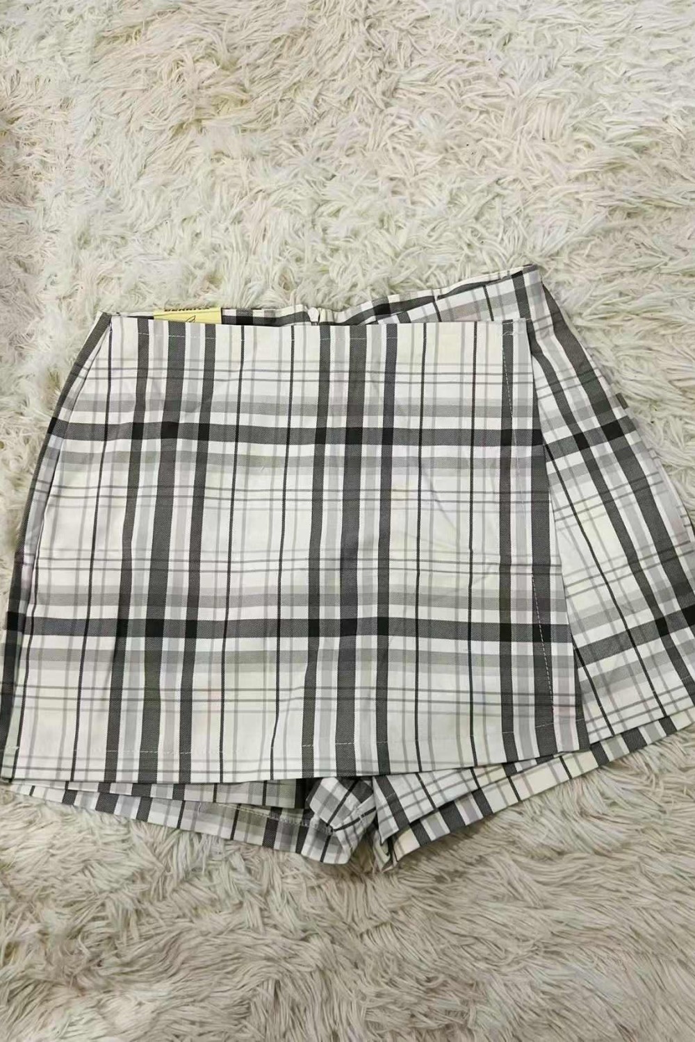 B家格子裤裙 灰色