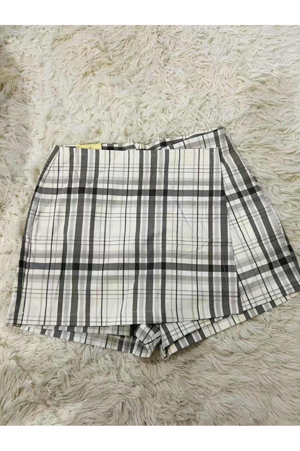 B家格子裤裙 灰色