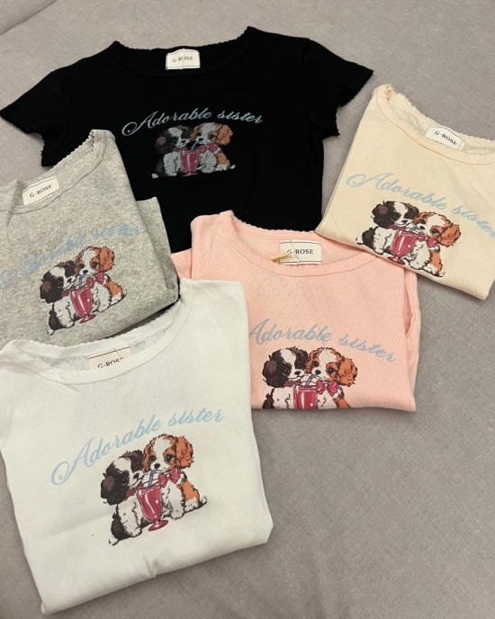 爱心洞洞小狗上衣