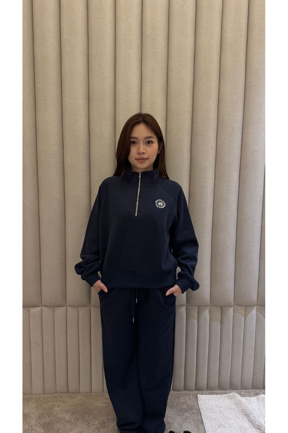 高领拉链运动长袖套装