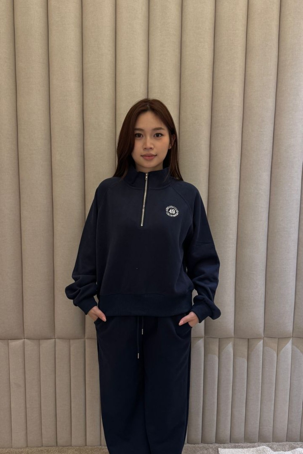 高领拉链运动长袖套装