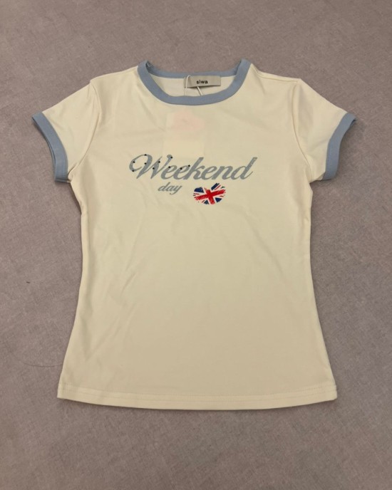 Weekend 圆领撞色T 