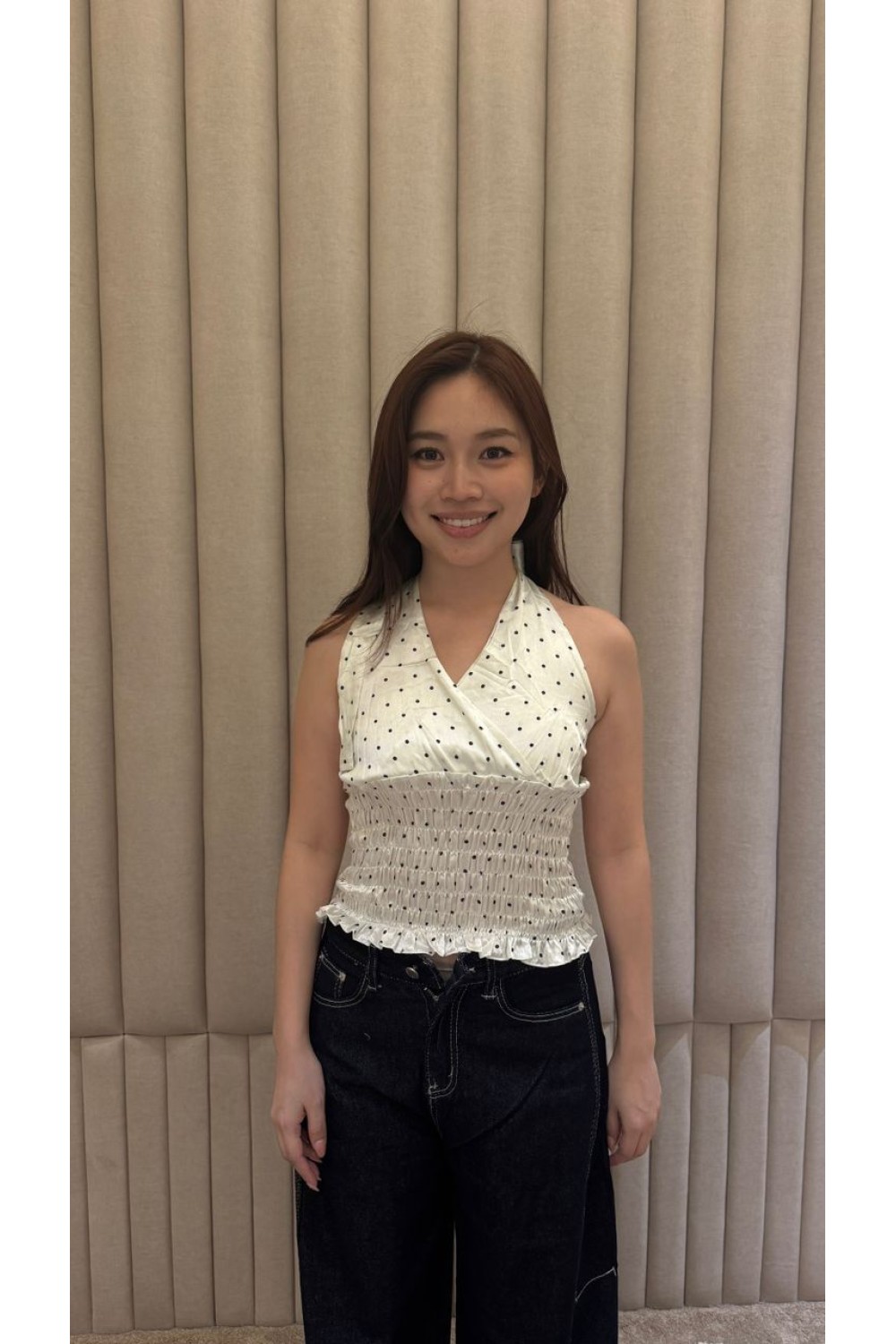 白波点滑面挂脖背心