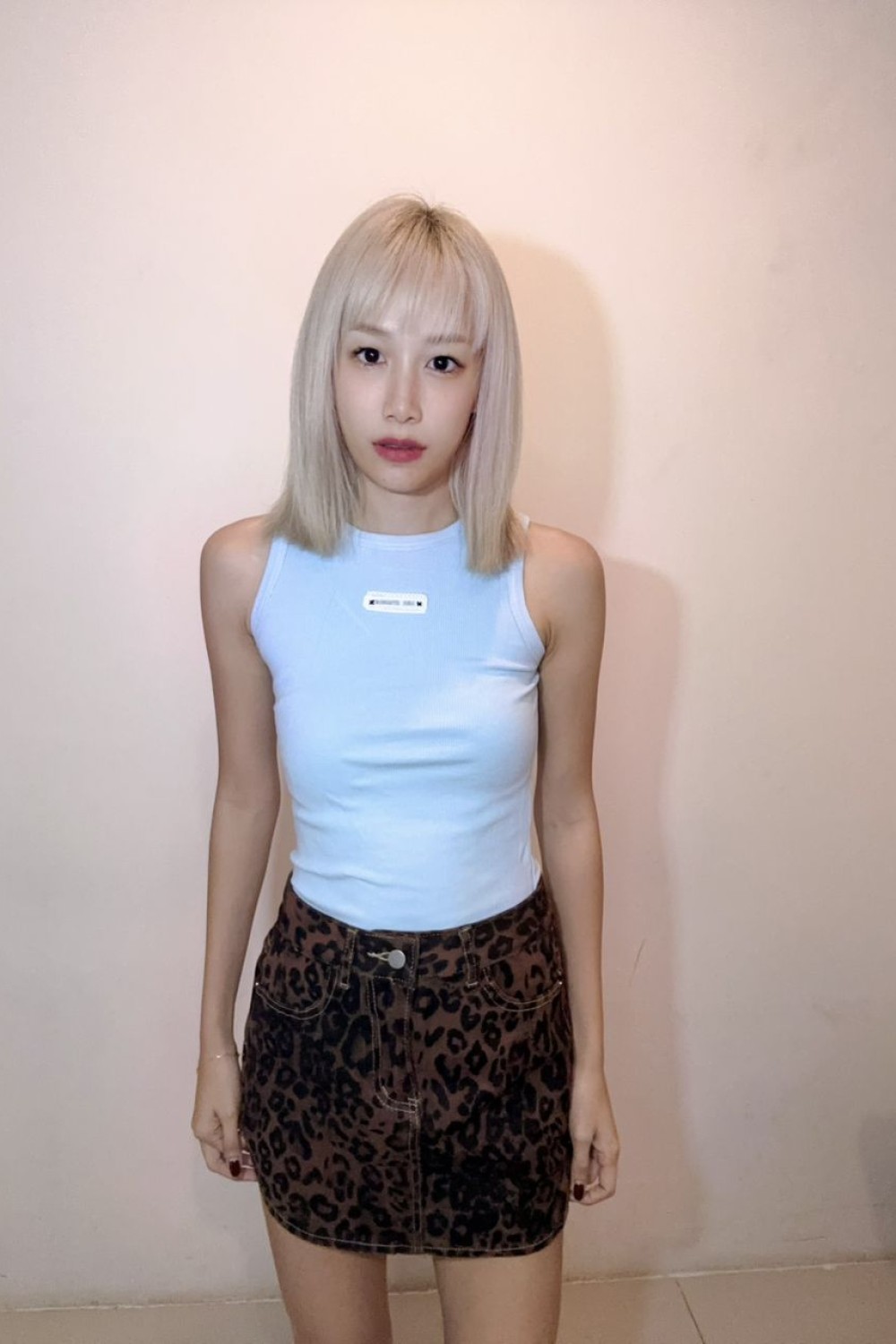 豹纹A字短裙