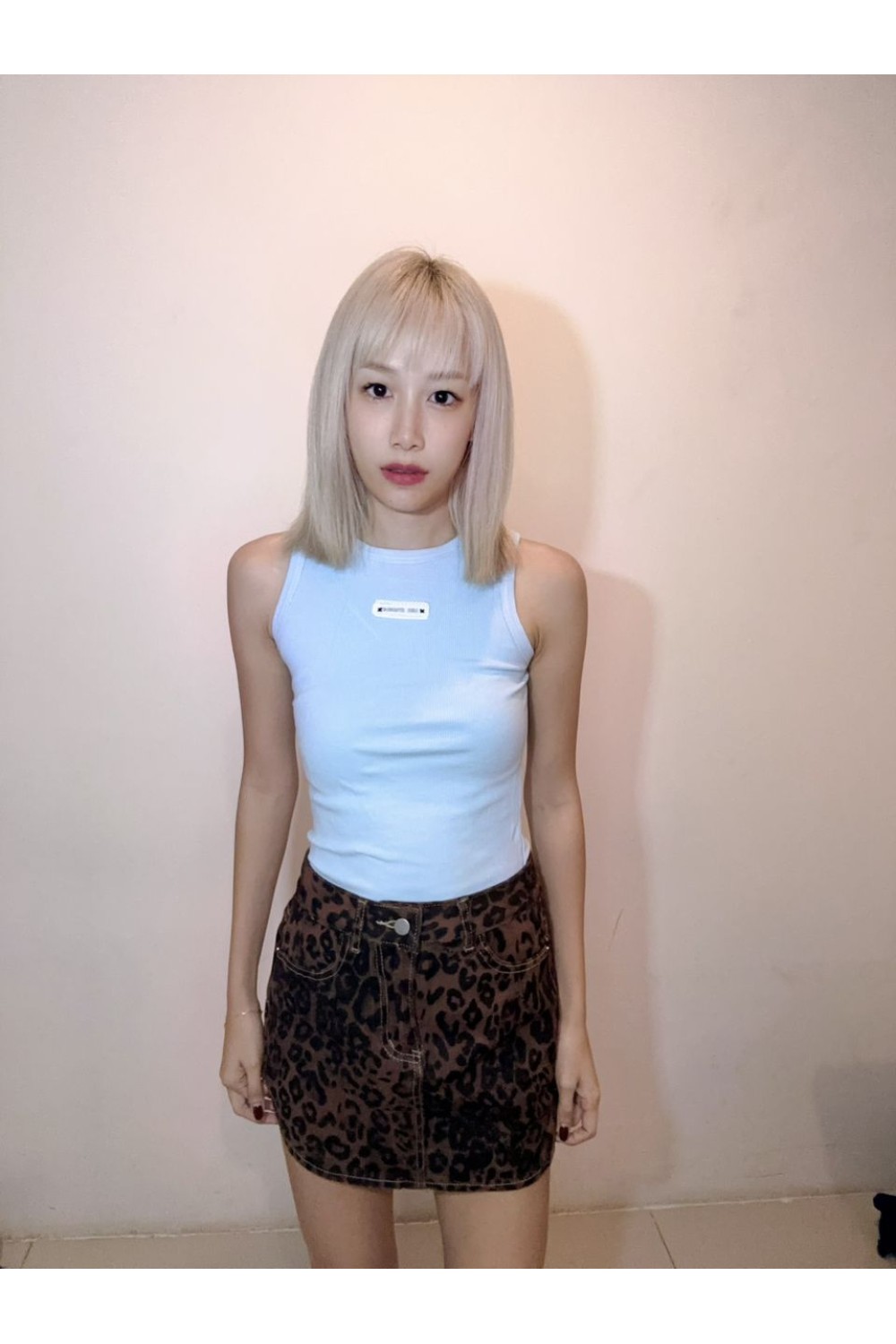 豹纹A字短裙