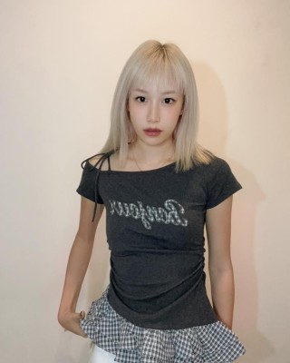 不规则格子修身上衣