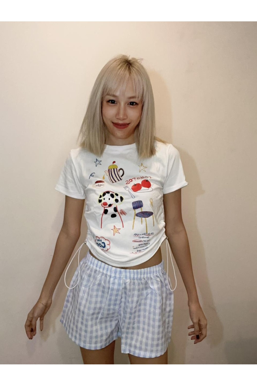 斑点狗收腰上衣