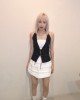 波点V领挂脖