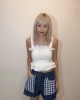 格子口袋牛仔短裤