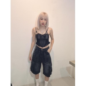 工装五分裤 黑色