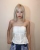 格子口袋牛仔短裤