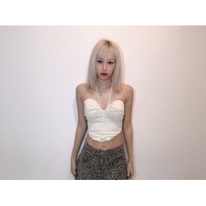 两穿抹胸上衣 杏色