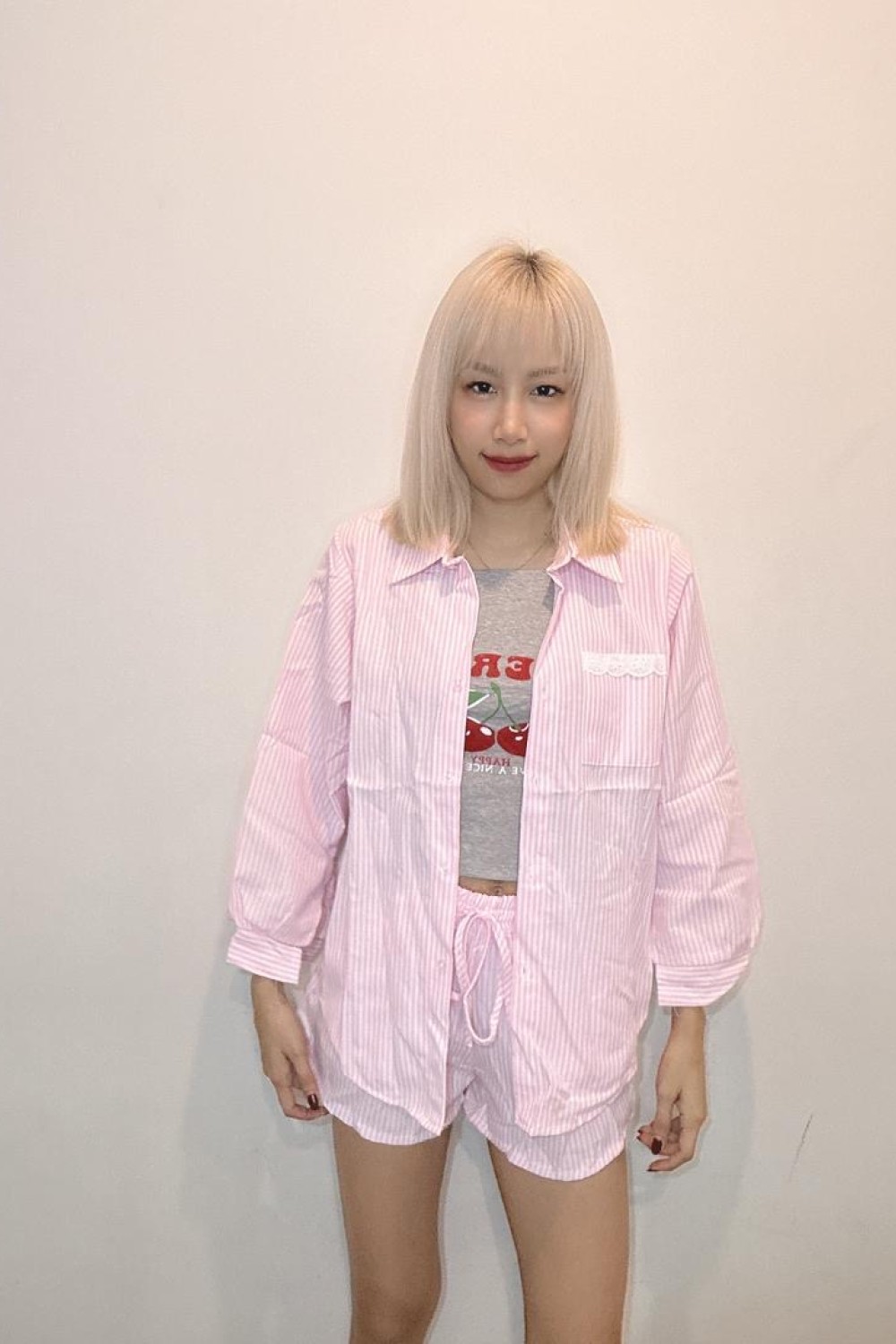 糖果色线条两件套