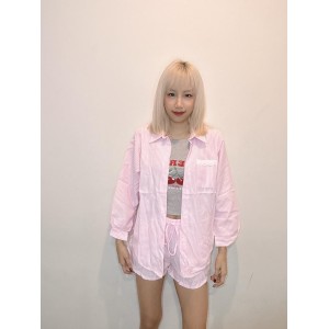 糖果色线条两件套