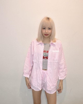 糖果色线条两件套