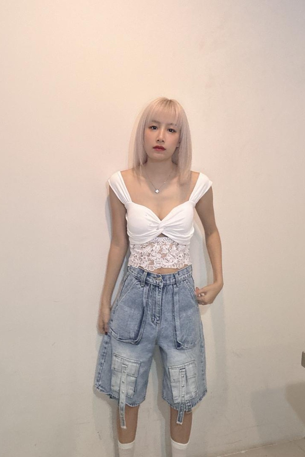 工装五分裤 蓝色