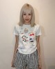 爱心格纹休闲短裤
