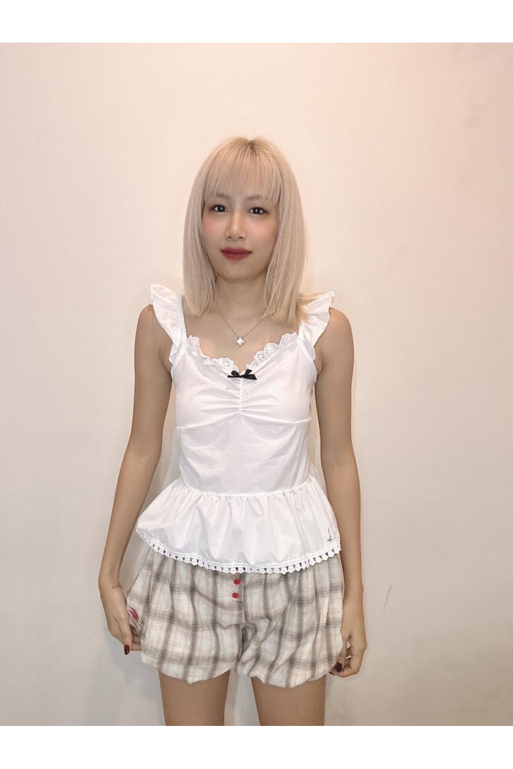 钩花蝴蝶结背心