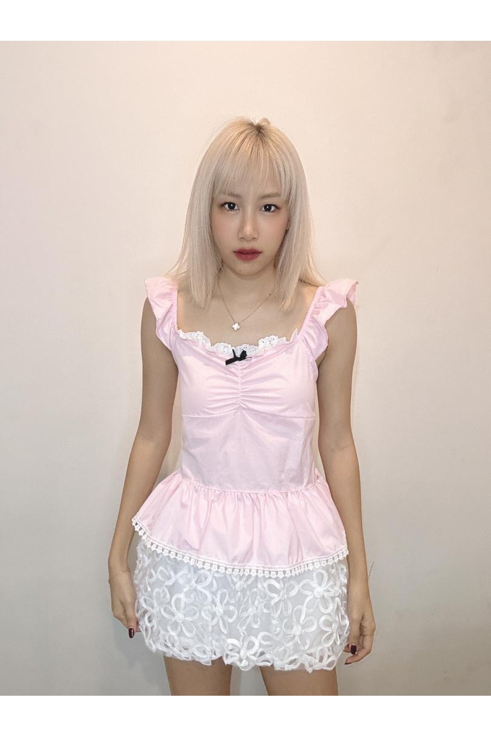 钩花蝴蝶结背心