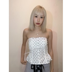 糖果色抹胸上衣