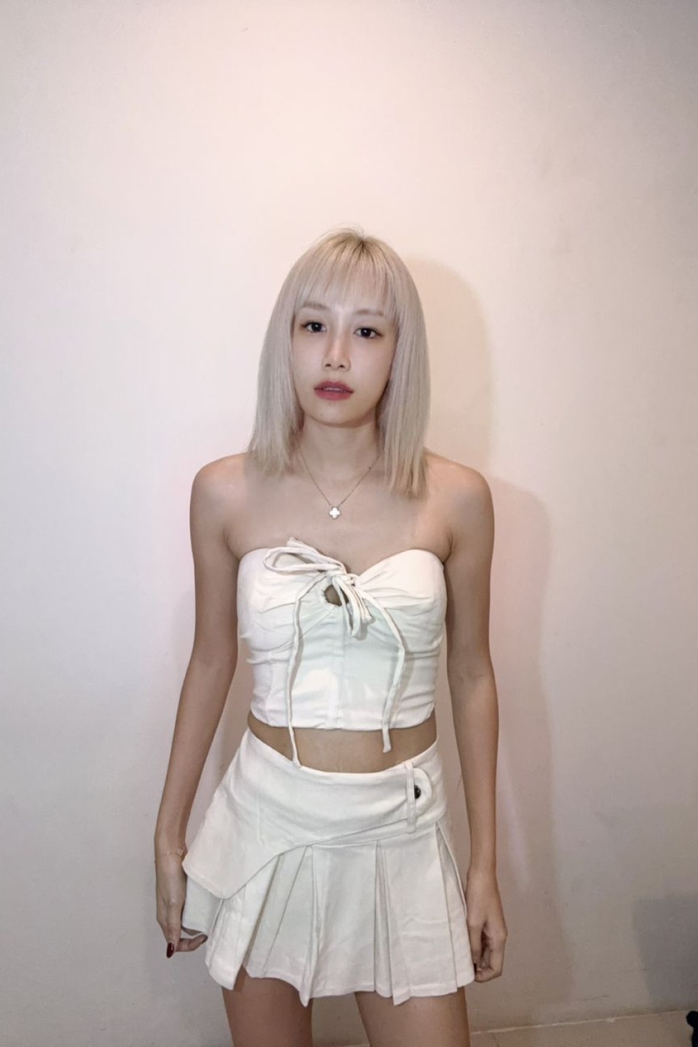 设计百褶裙 杏色